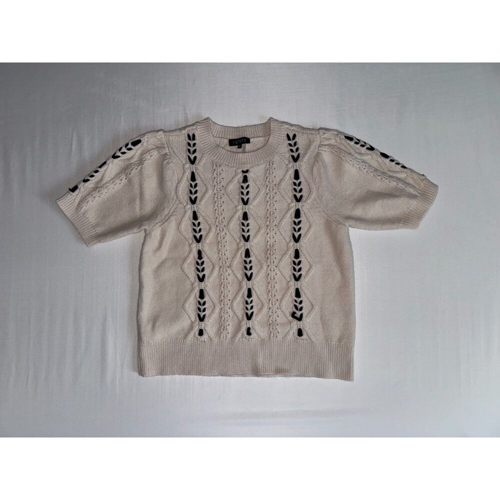 1. STATE Cream Cable Knit Sweater Tee | Size Medium